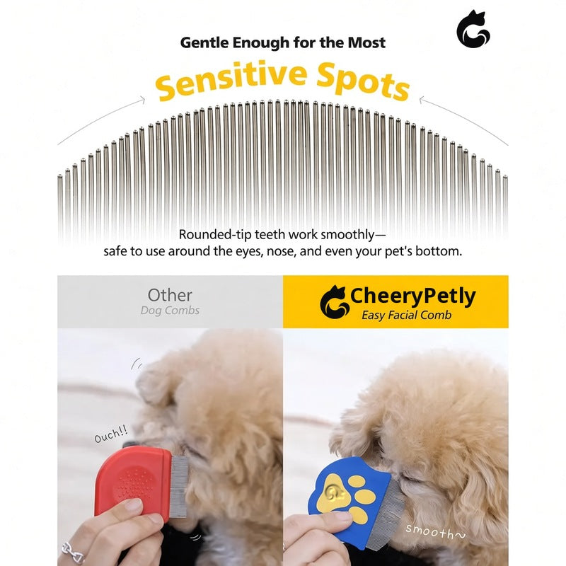 PETHROOM Easy Facial Comb for Cats and Dogs Pets Eye Comb