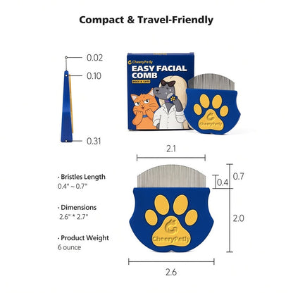 PETHROOM Easy Facial Comb for Cats and Dogs Pets Eye Comb