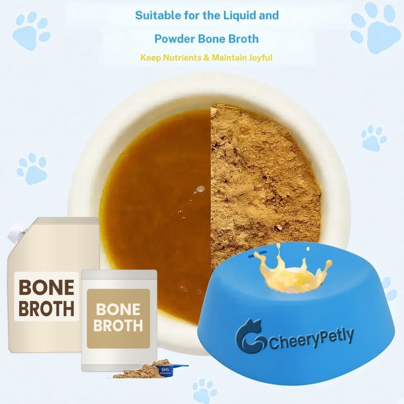 Yipetor Slow Feeder Dog Bowl - Built-In Rolling Ball, Splash-Free, No Spill for Liquid Treats, Bone Broth, Yogurt - Travel-Ready Parts for All Breeds Feeding (Dietary Supplement/Post-Op Nutrition)