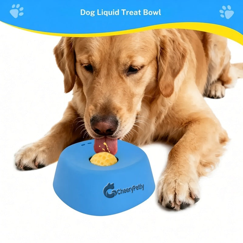 Yipetor Slow Feeder Dog Bowl - Built-In Rolling Ball, Splash-Free, No Spill for Liquid Treats, Bone Broth, Yogurt - Travel-Ready Parts for All Breeds Feeding (Dietary Supplement/Post-Op Nutrition)