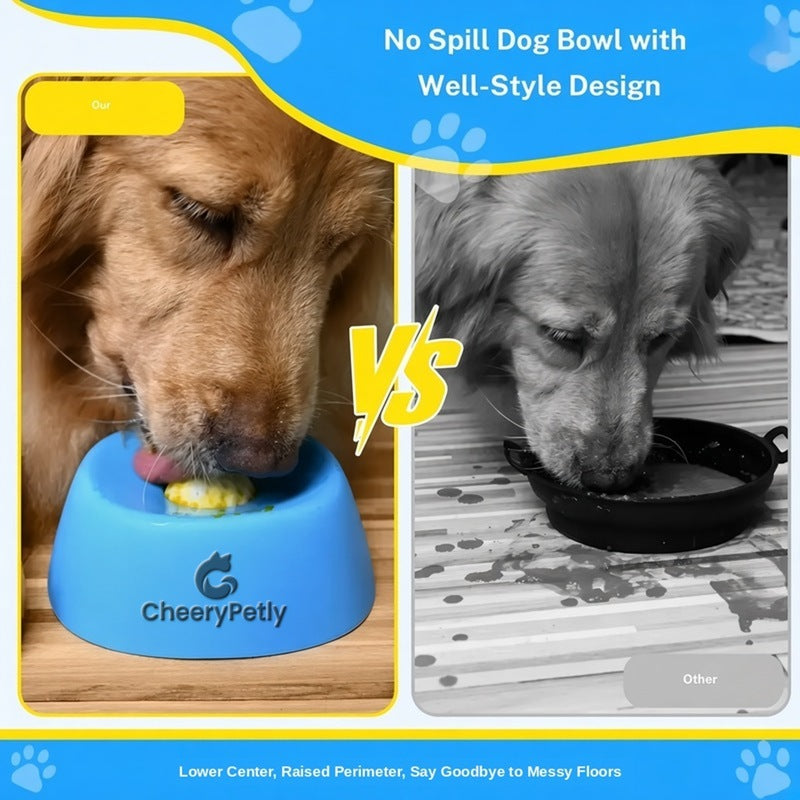 Yipetor Slow Feeder Dog Bowl - Built-In Rolling Ball, Splash-Free, No Spill for Liquid Treats, Bone Broth, Yogurt - Travel-Ready Parts for All Breeds Feeding (Dietary Supplement/Post-Op Nutrition)
